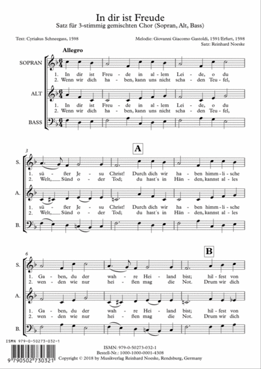 In dir ist Freude 3-Part scores gallery preview page 1