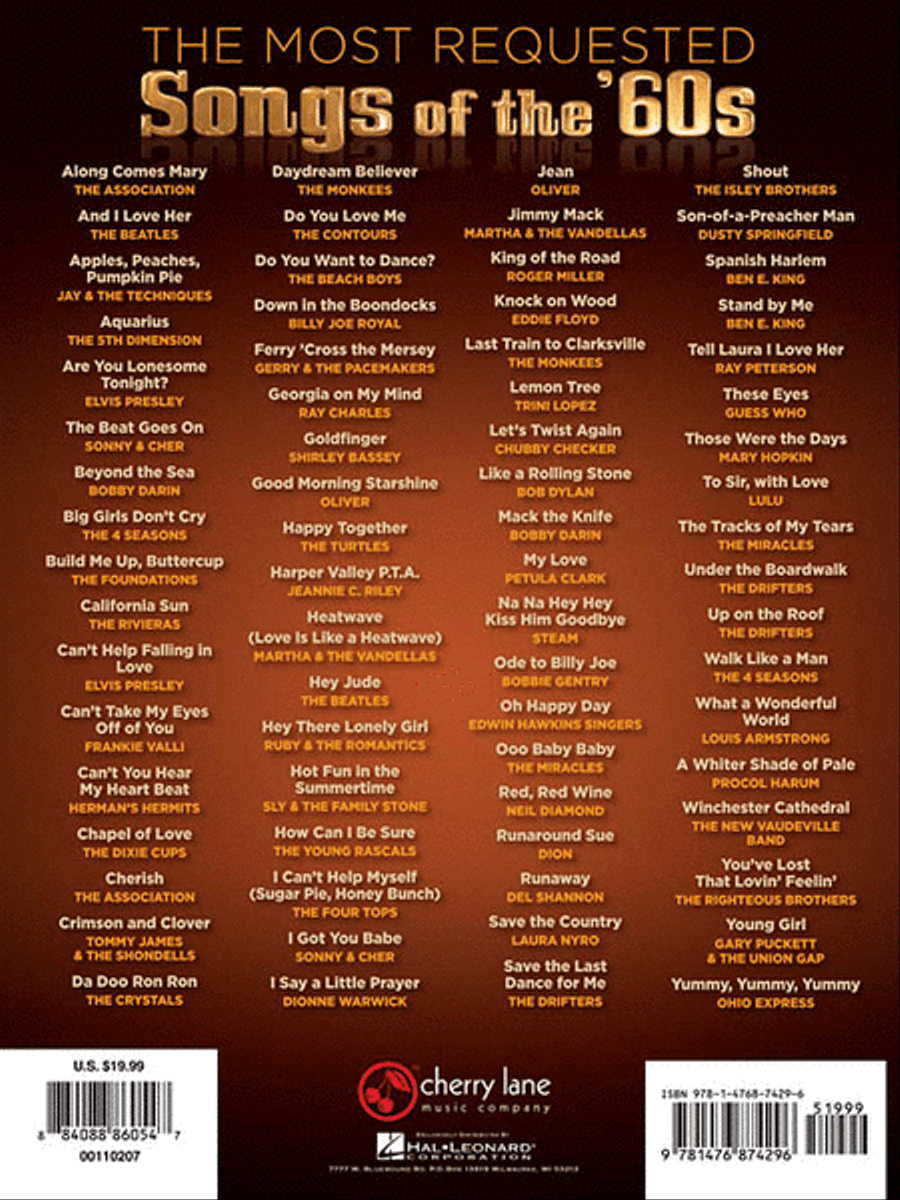 The Most Requested Songs of the '60s Piano, Vocal, Guitar scores gallery preview page 2