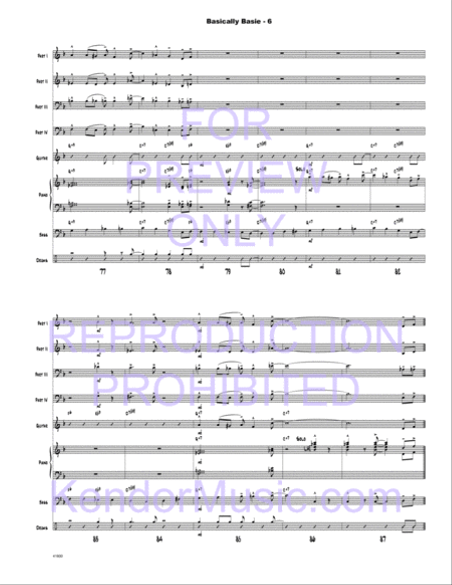 Basically Basie (Full Score) Jazz Ensemble scores gallery preview page 7