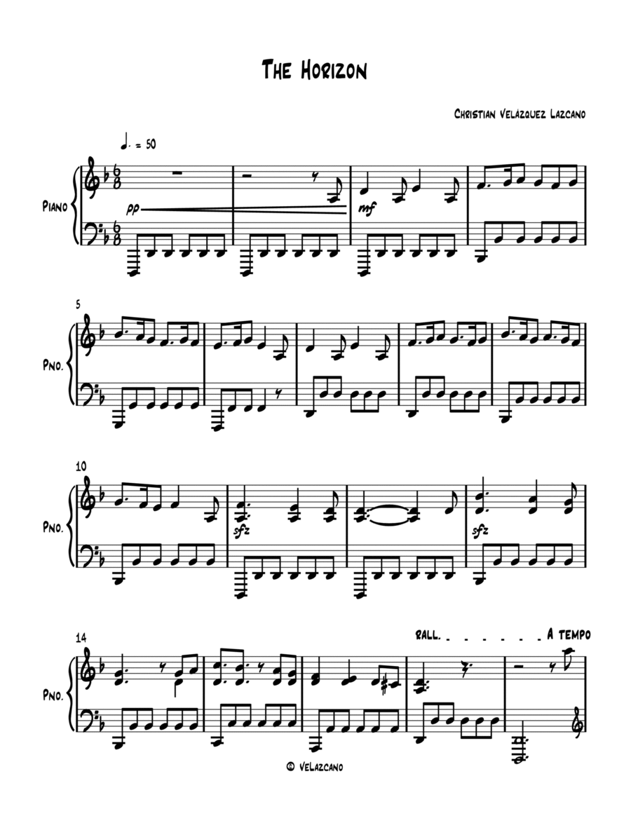 The Horizon / El Horizonte Piano Solo scores gallery preview page 1