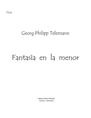 Book cover for Telmann Fantasy for solo flute in a minor