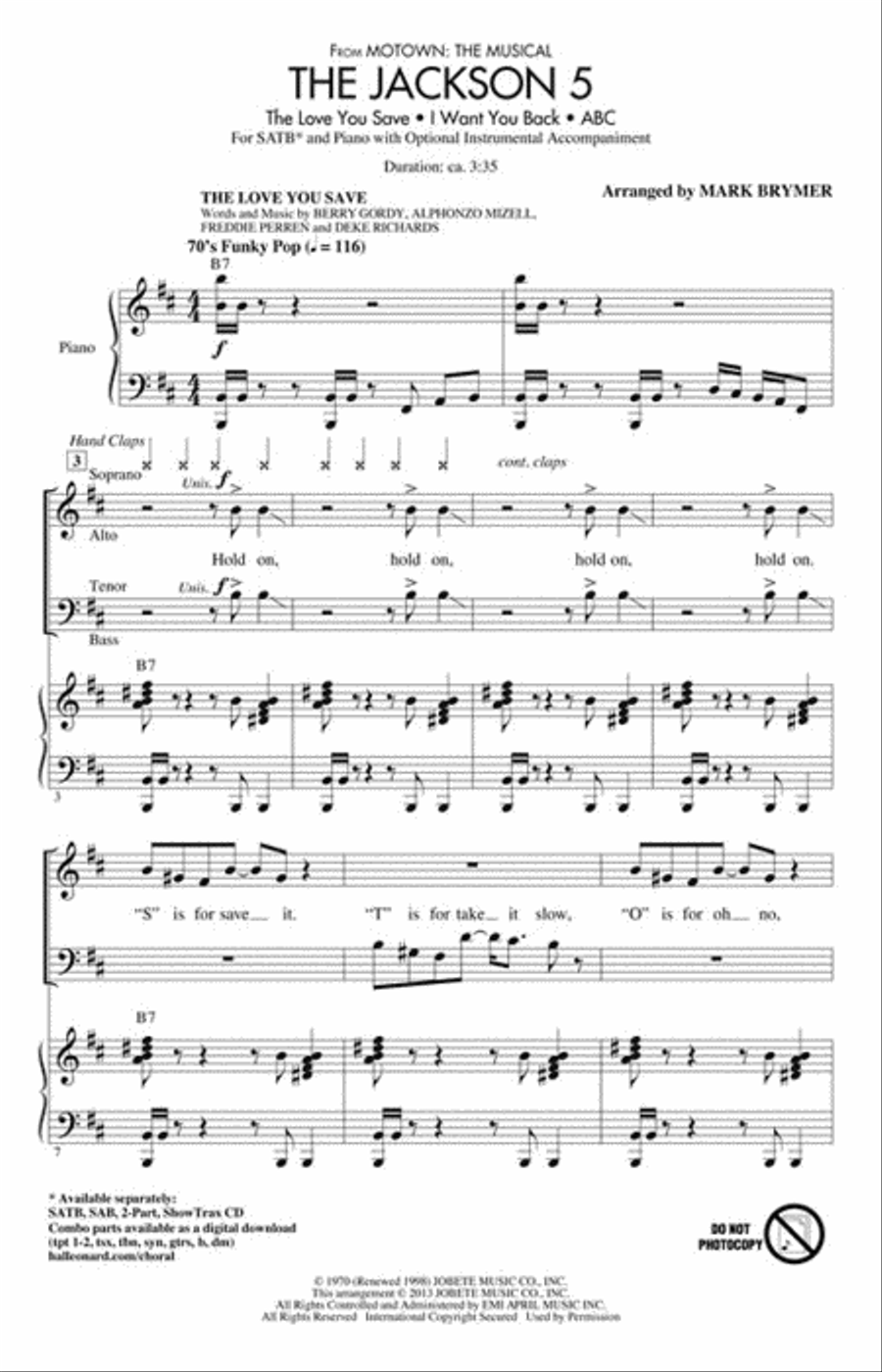 The Jackson 5 (from Motown The Musical) Show Choir scores gallery preview page 2