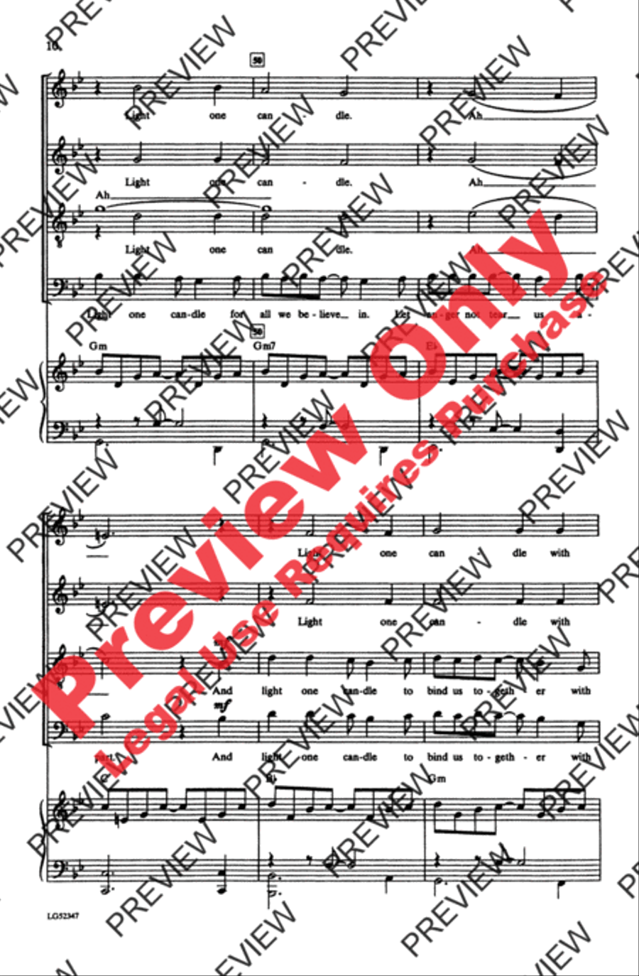 Light One Candle 4-Part scores gallery preview page 10