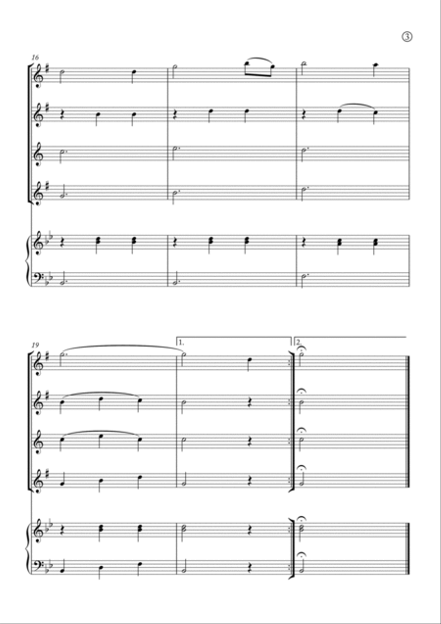 Amazing Grace Saxophone Quartet scores gallery preview page 3