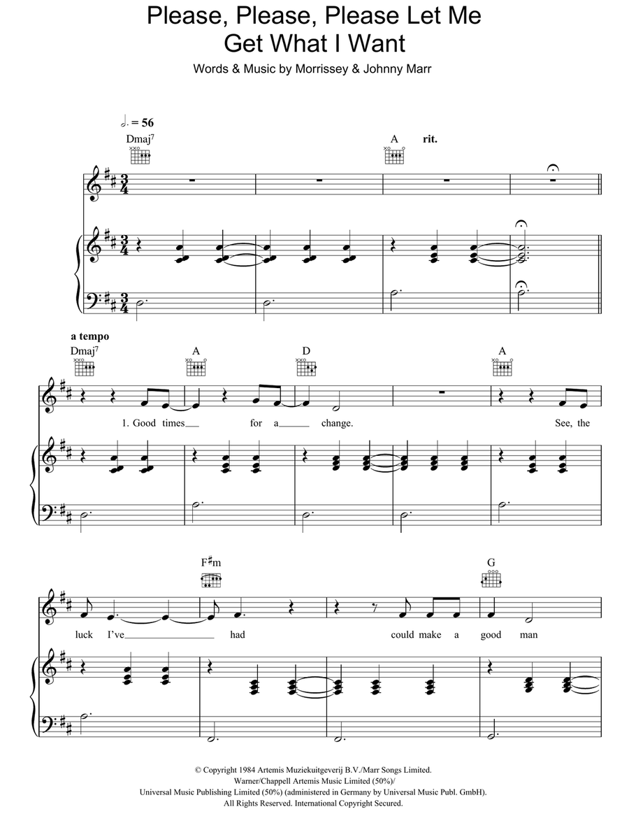 Please, Please, Please, Let Me Get What I Want Acoustic Guitar scores gallery preview page 1