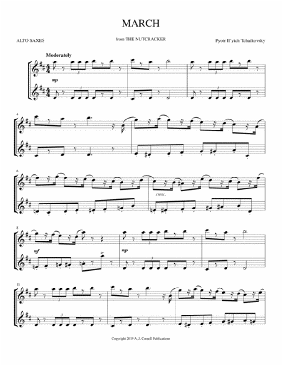 March (from The Nutcracker) Woodwind Duet scores gallery preview page 1