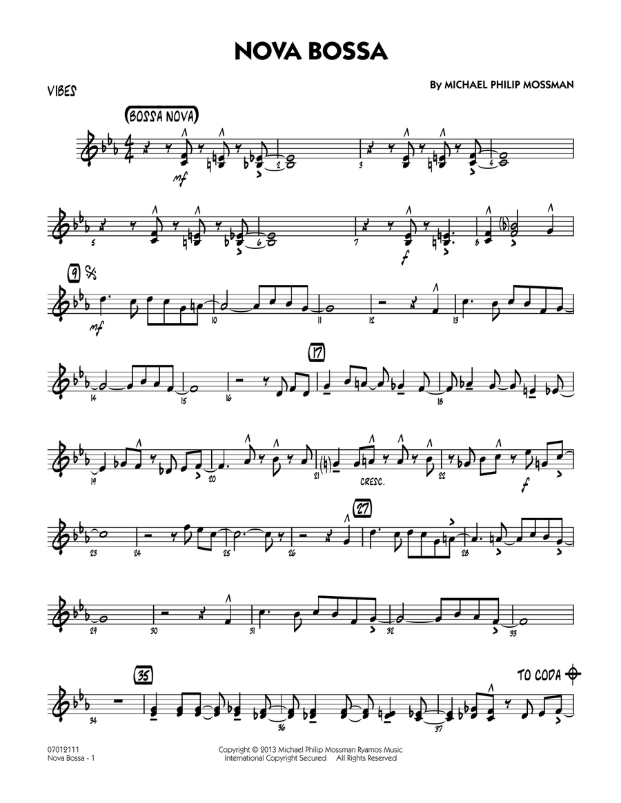 Nova Bossa - Vibes Jazz Ensemble scores gallery preview page 1