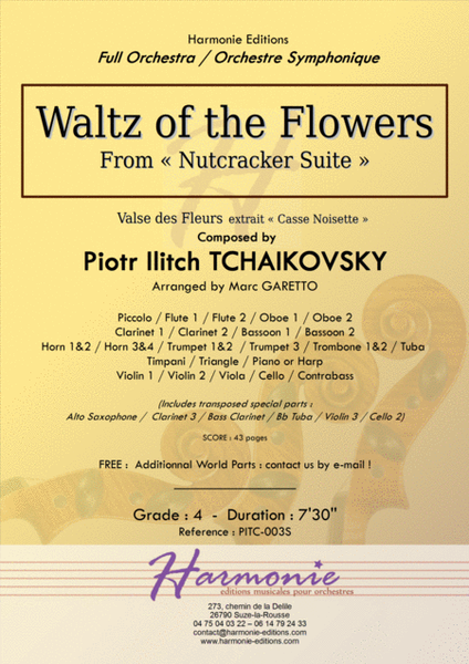 Waltz of the Flowers - Nutcracker - TCHAIKOVSKY - Arranged for Full Modern Orchestra by Marc GARETTO image number null