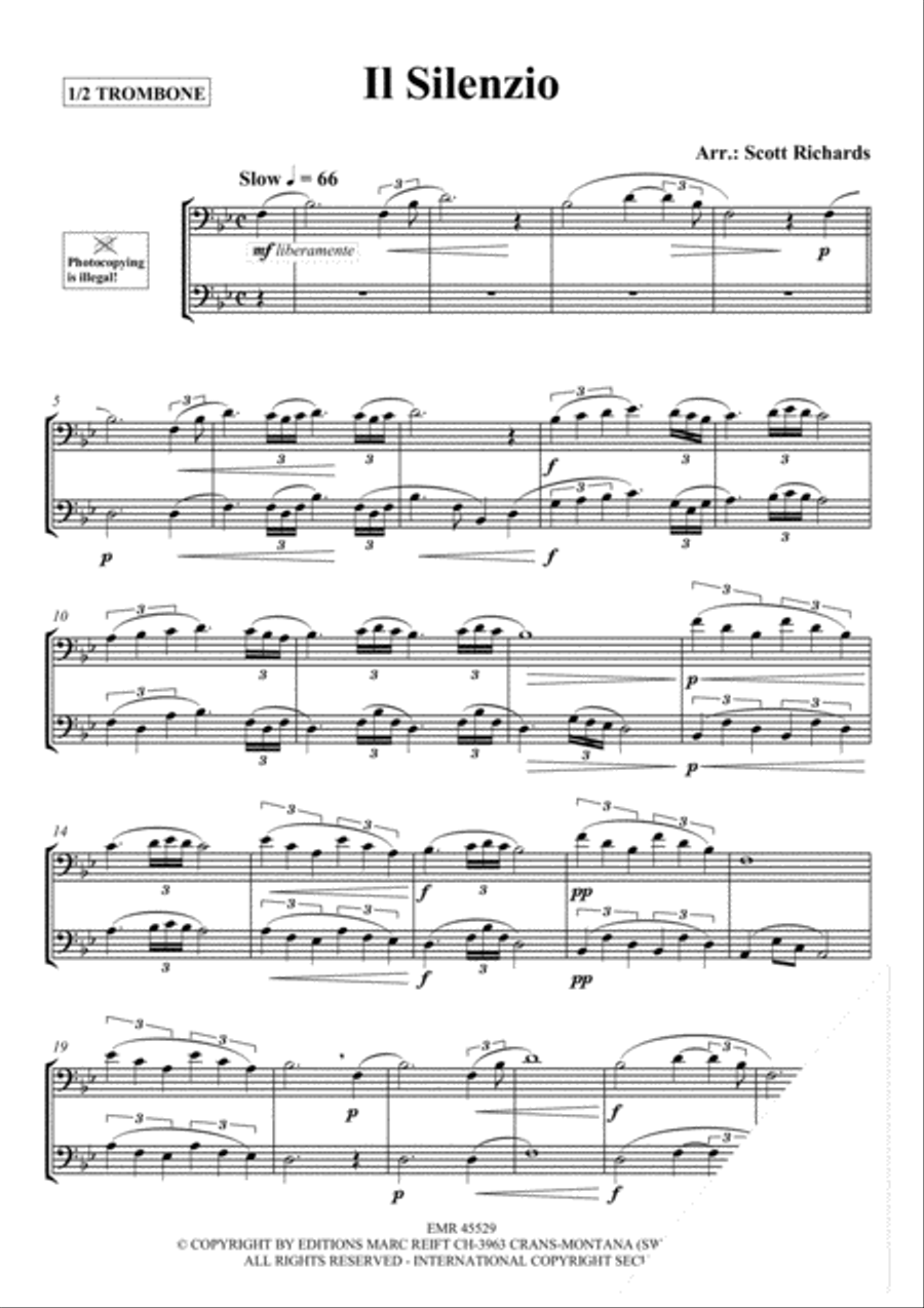Il Silenzio Trombone scores gallery preview page 3