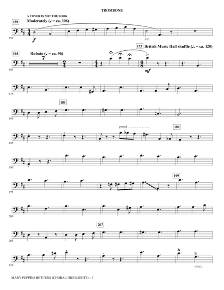Mary Poppins Returns (Choral Highlights) (arr. Roger Emerson) - Trombone