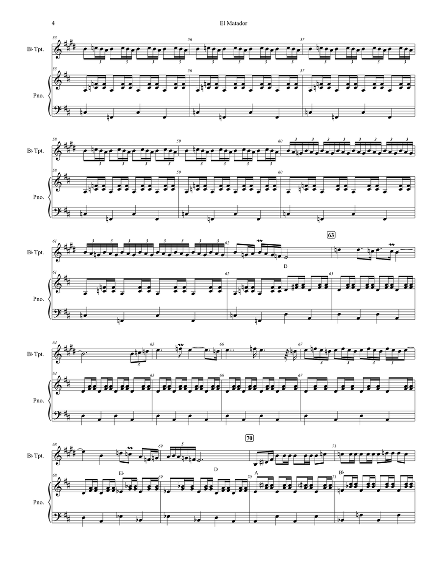 El Matador El Matador Trumpet Solo scores gallery preview page 4
