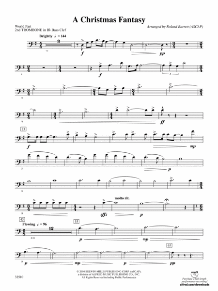 A Christmas Fantasy: (wp) 2nd B-flat Trombone B.C.