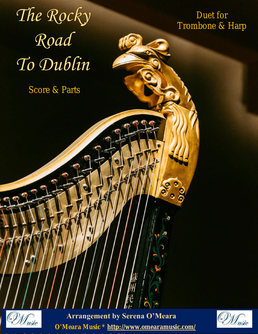 The Rocky Road to Dublin, Duet for Trombone & Harp by Serena O'Meara Trombone Duet - Digital Sheet Music