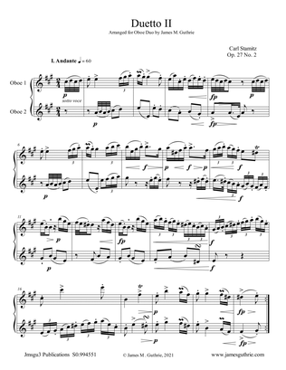 Stamitz: Duet Op. 27 No. 2 for Oboe Duo