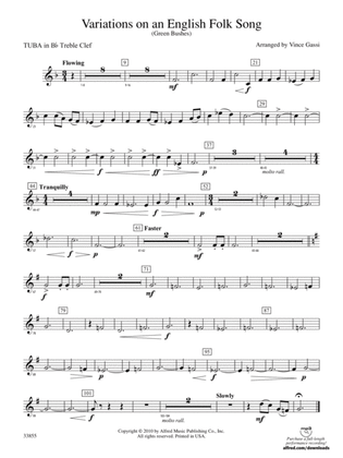 Variations on an English Folk Song: (wp) B-flat Tuba T.C.