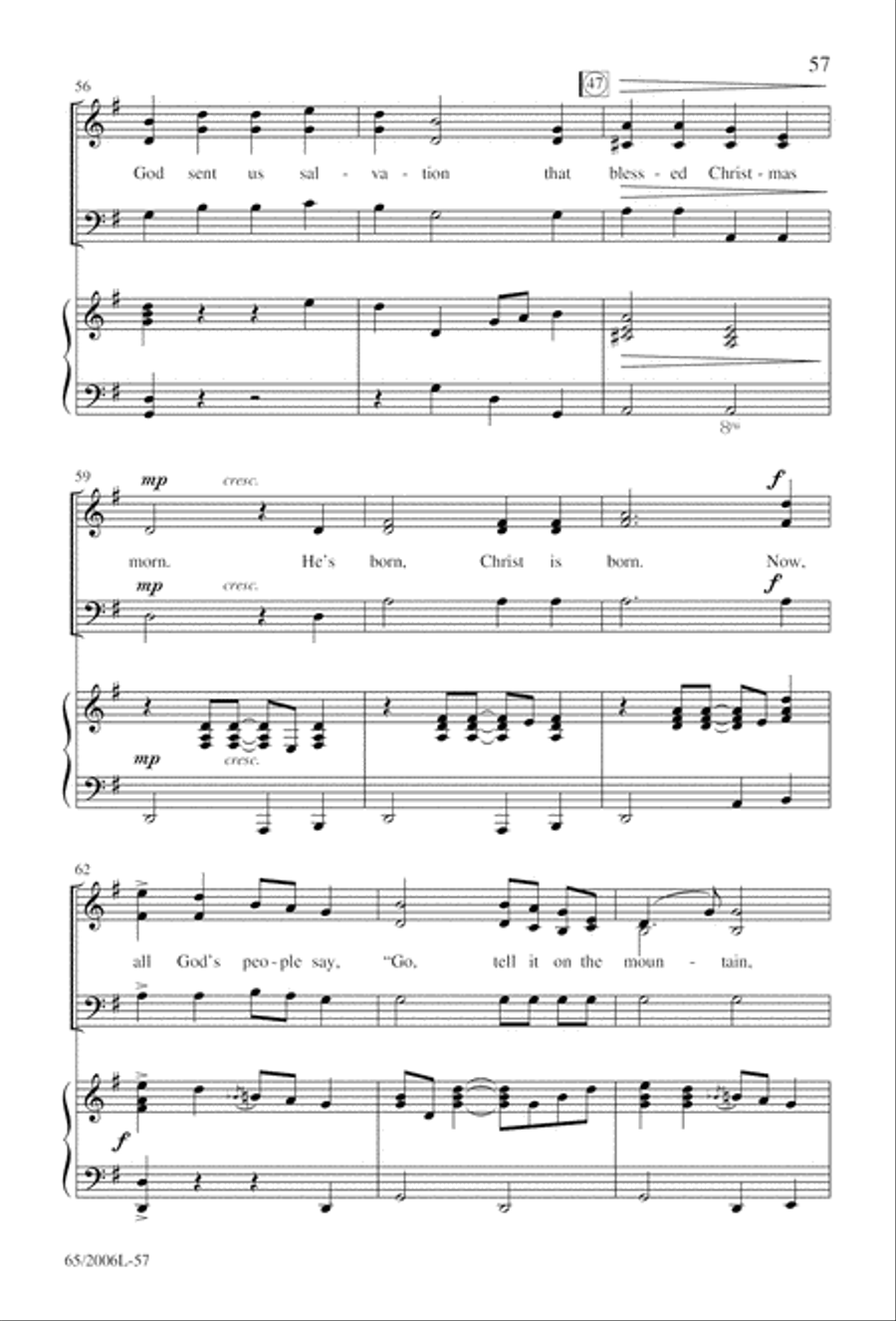 I Hear the Prophet Callin' 3-Part scores gallery preview page 58