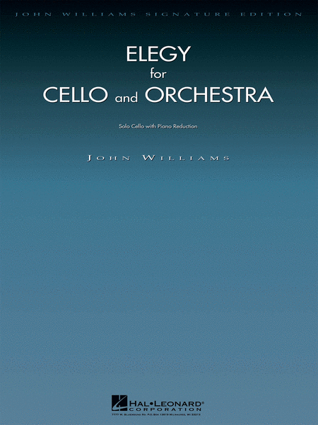 Elegy for Cello and Orchestra (Solo Cello with Piano Reduction)