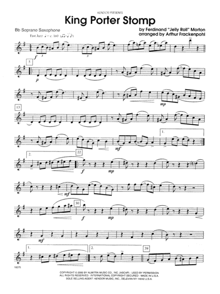 King Porter Stomp - Bb Soprano Sax