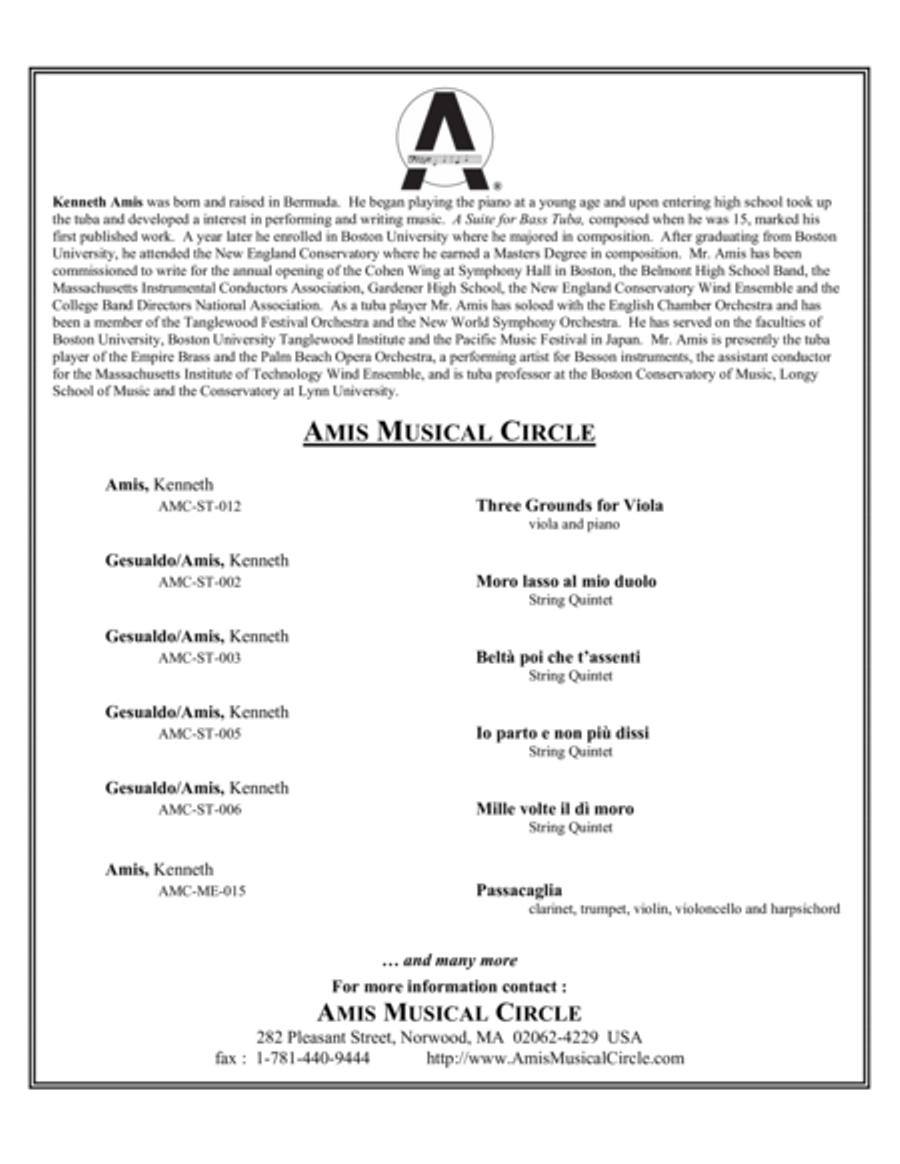 Resta di darmi noia (for string quintet) String Quintet scores gallery preview page 6