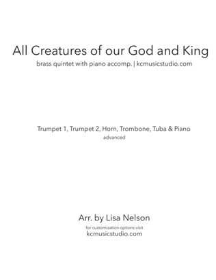 All Creatures of our God and King | Brass Quintet with Piano Accompaniment