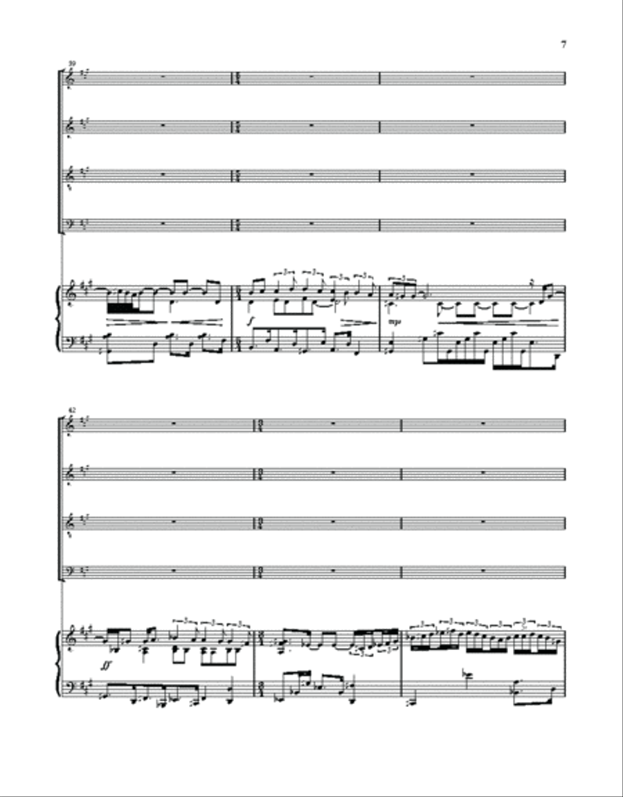 Ubi Caritas with Piano Improvisation Choir scores gallery preview page 6