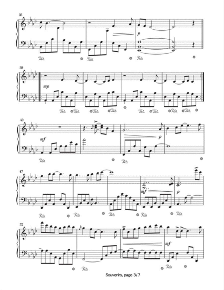 Souvenirs Piano Solo scores gallery preview page 4