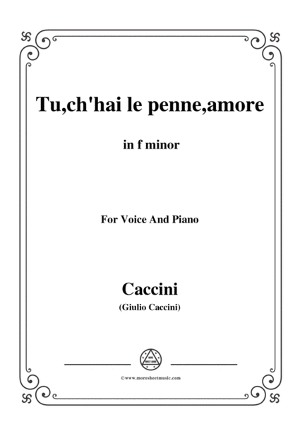 Caccini-Tu,ch'hai le penne,amore,in f minor,for Voice and Piano image number null