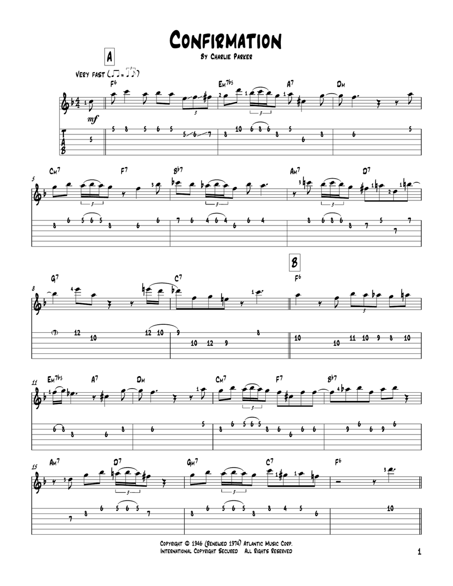 Confirmation Electric Guitar scores gallery preview page 1