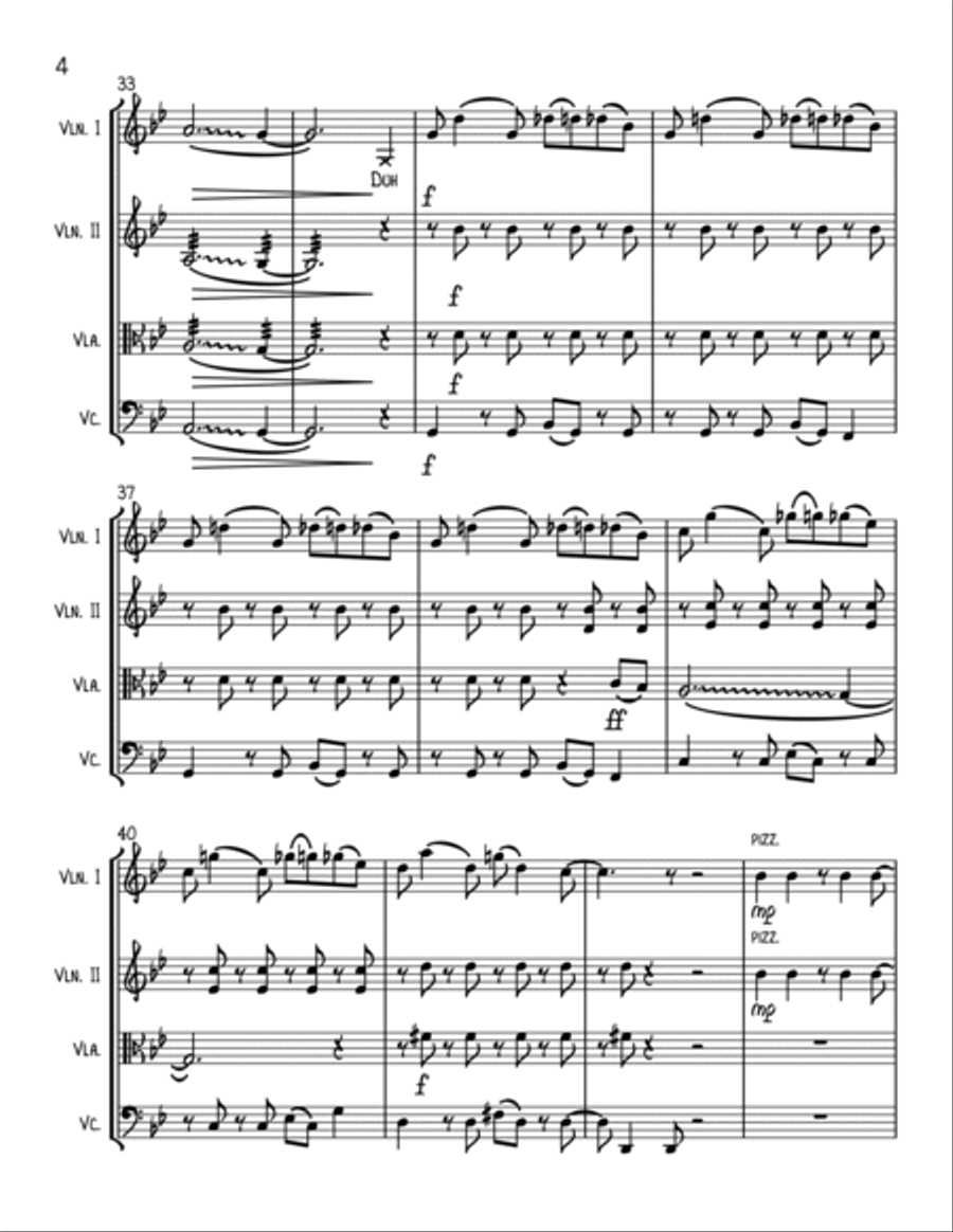Bad Guy String Quartet scores gallery preview page 4