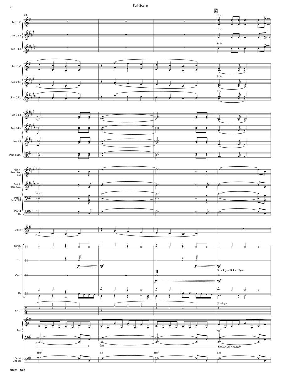 Night Train (Flexible Instrumentation) Concert Band scores gallery preview page 6