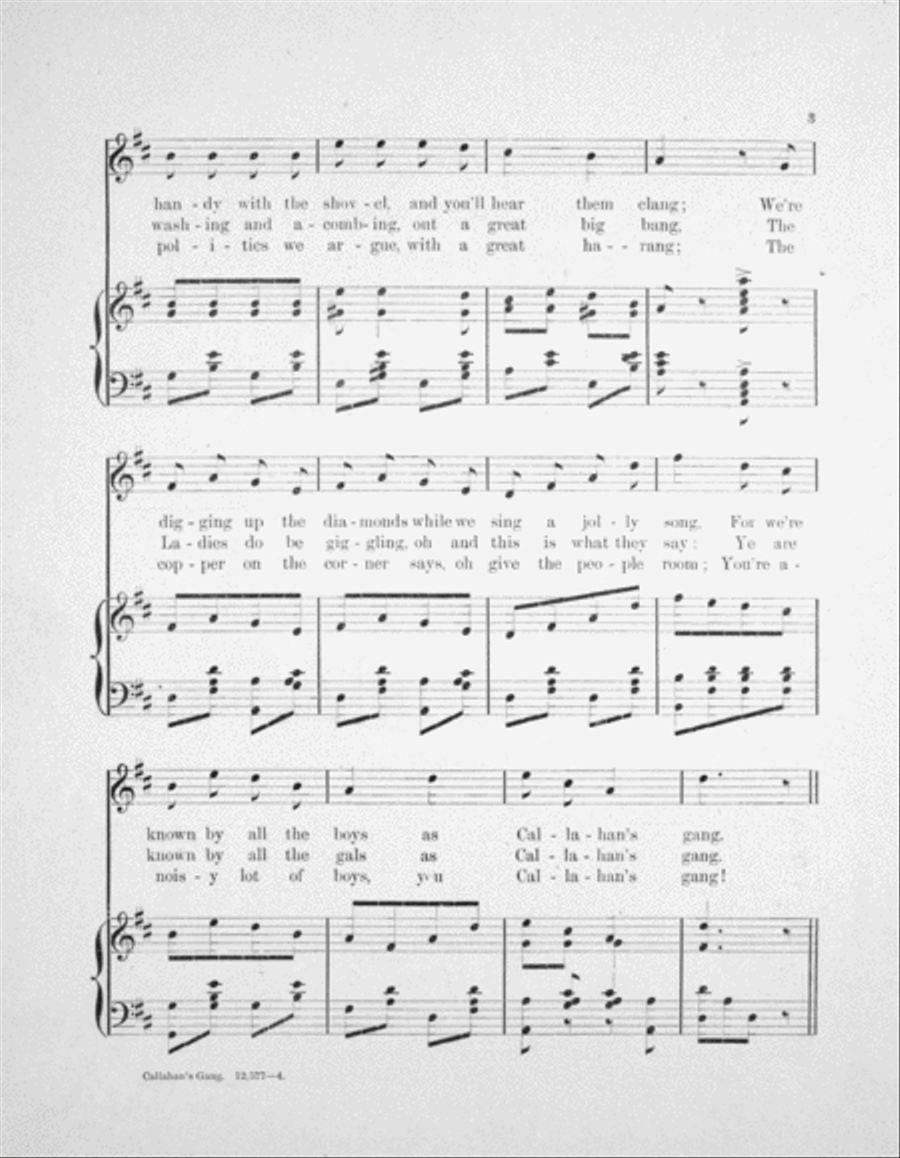 Callahan's Gang. Song Voice scores gallery preview page 3