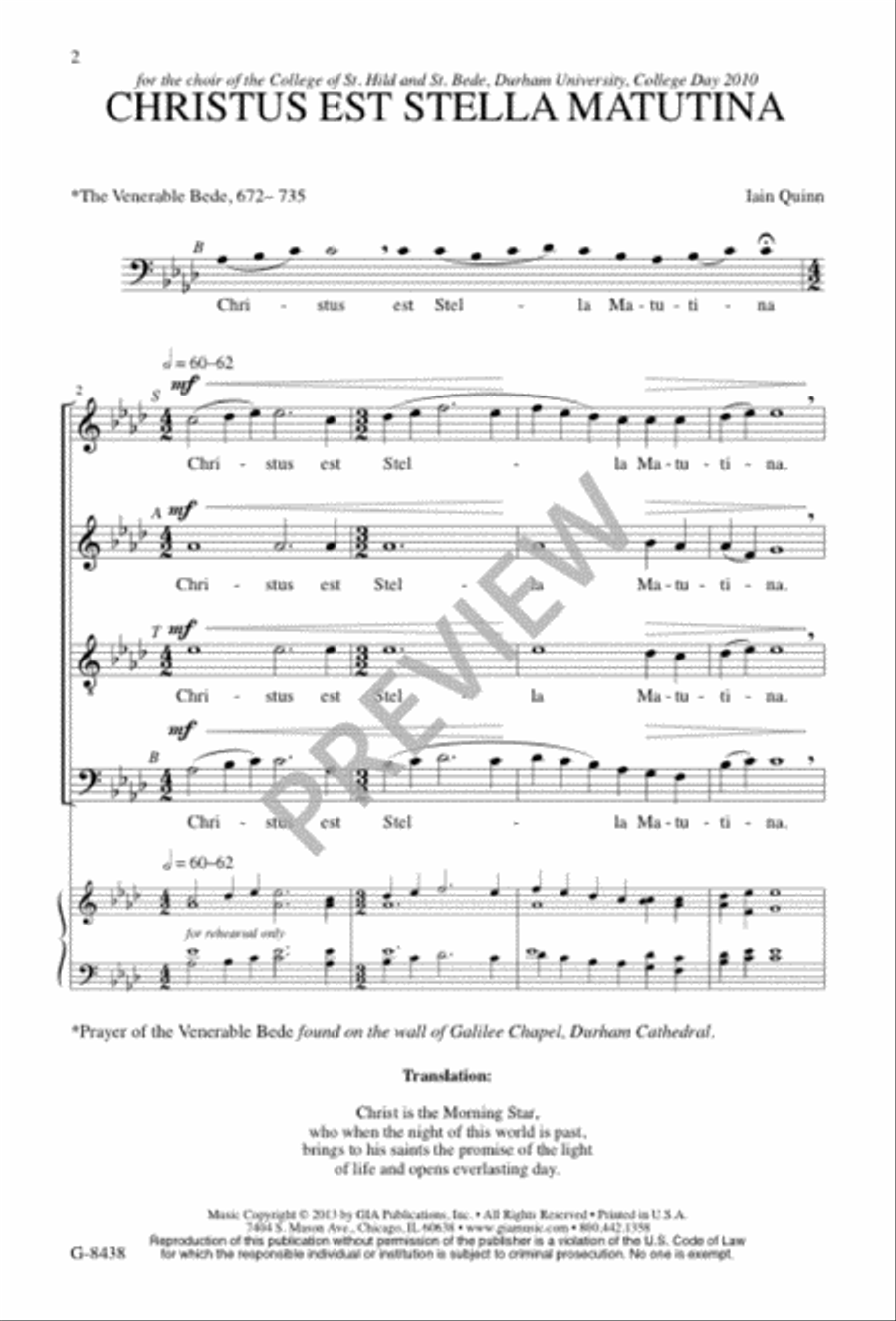 Christus est stella matutina 4-Part scores gallery preview page 2