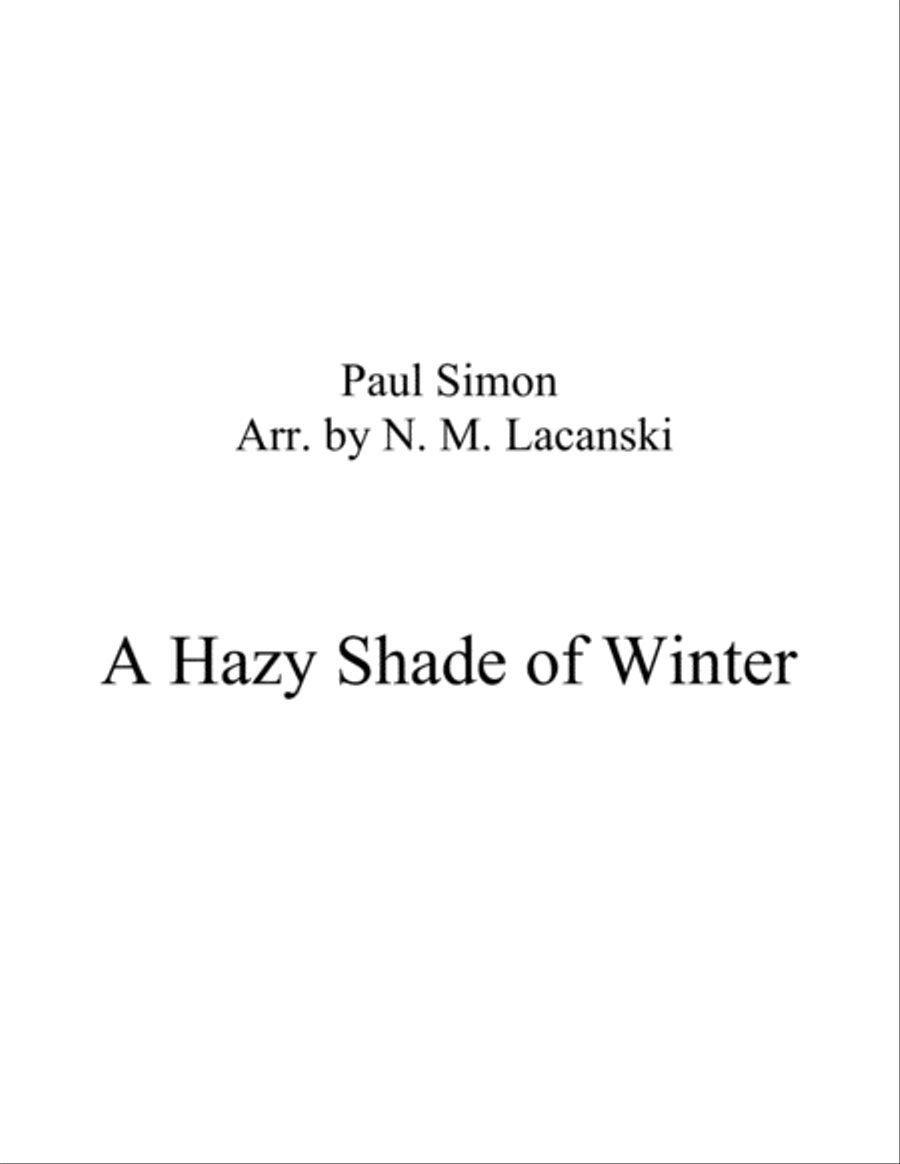 A Hazy Shade Of Winter Tenor Saxophone scores gallery preview page 1