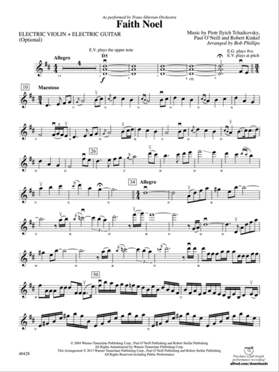 Faith Noel: Electric Violin String Orchestra scores gallery preview page 1