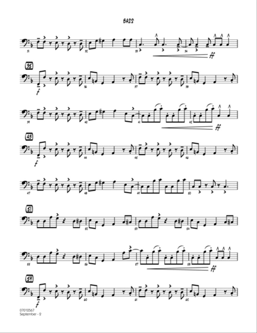 September (Key: C) - Bass Part scores gallery preview page 2