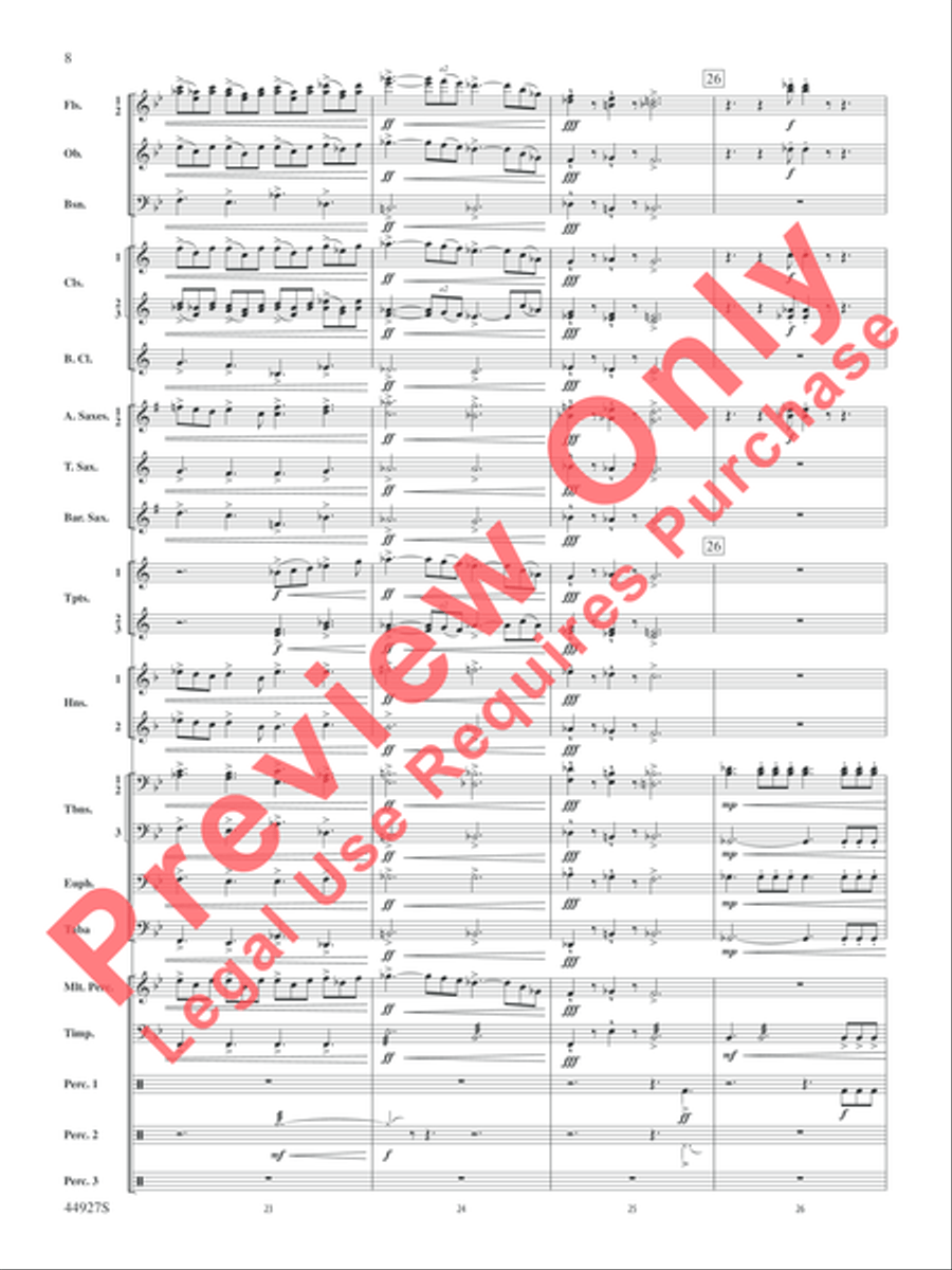 At the Movies with John Williams Concert Band scores gallery preview page 33