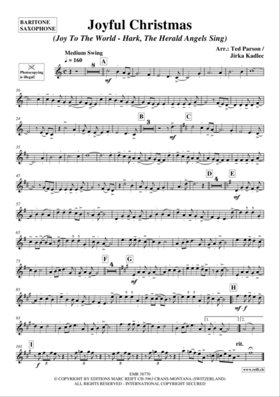 Joyful Christmas Baritone Saxophone scores gallery preview page 2