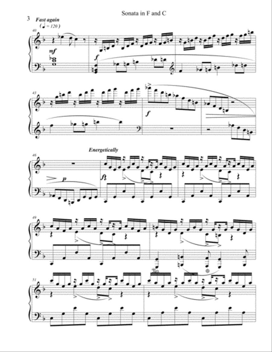 Sonata in F and C, for Solo Piano Piano Solo scores gallery preview page 6