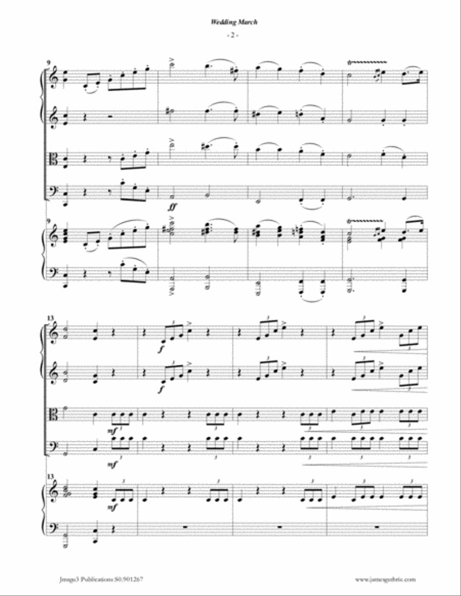 Mendelssohn: Wedding March for Piano Quintet Mendelssohn: Wedding March for Piano Quintet Piano Quintet scores gallery preview page 2