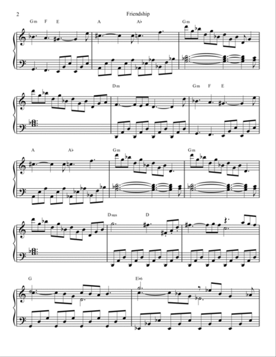 Friendship Friendship Piano Solo scores gallery preview page 2