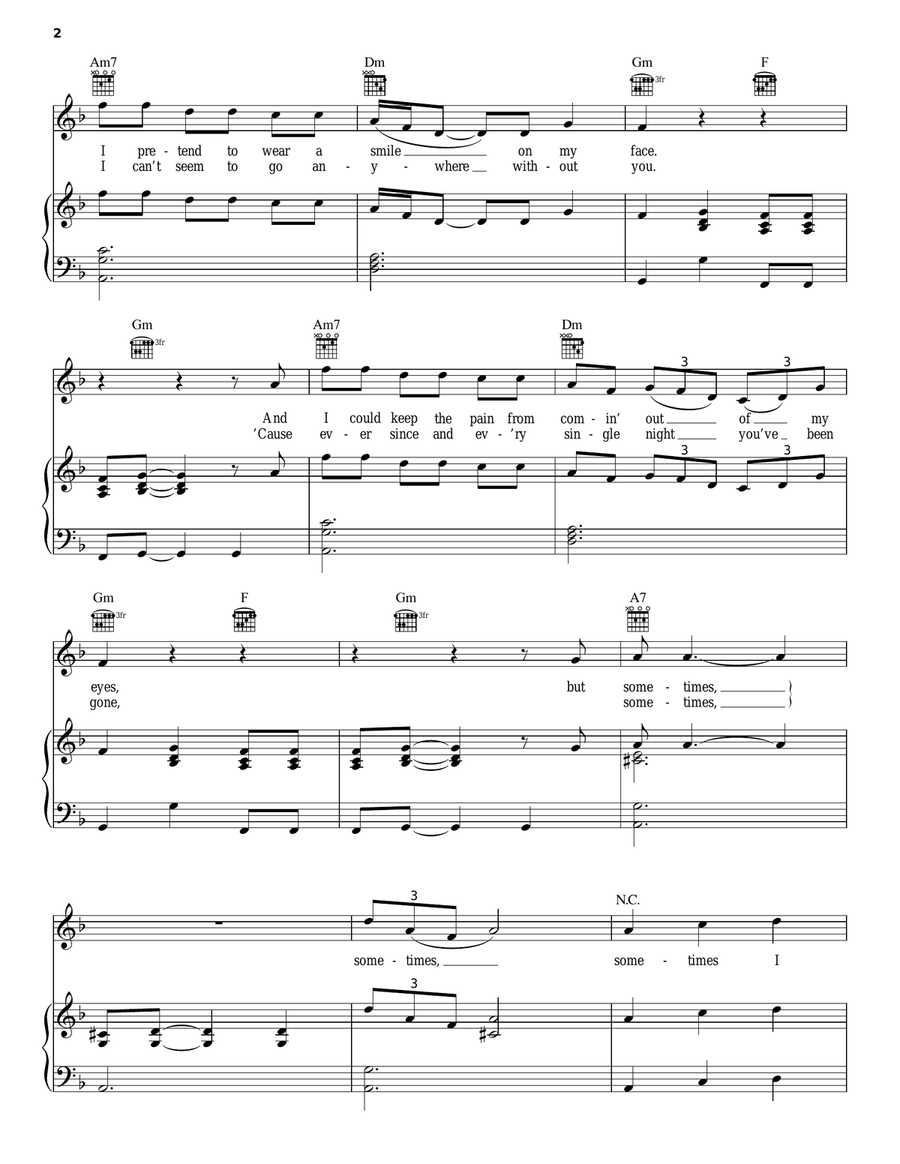 Sometimes I Cry Sometimes I Cry Piano, Vocal, Guitar scores gallery preview page 2