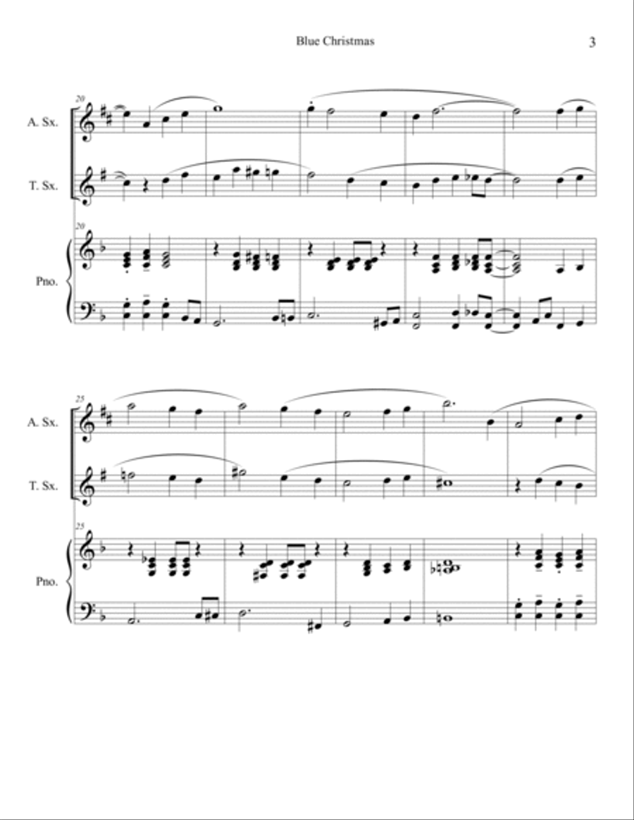 Blue Christmas Woodwind Duet scores gallery preview page 3