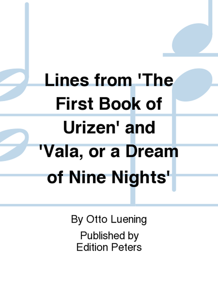 Lines from 'The First Book of Urizen' and'Vala, or a Dream of Nine Nights'