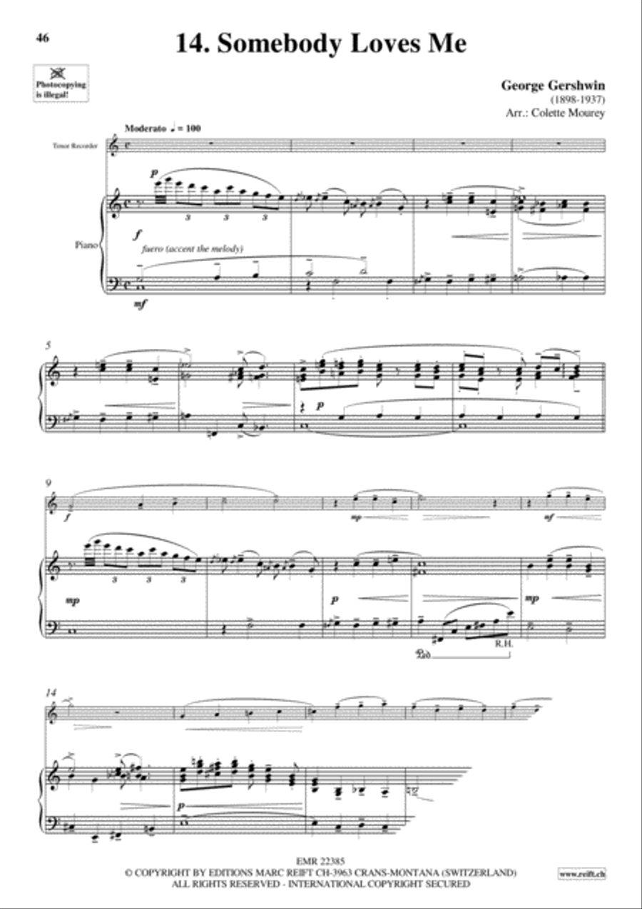 Gershwin 20 Greatest Hits Tenor Recorder scores gallery preview page 16