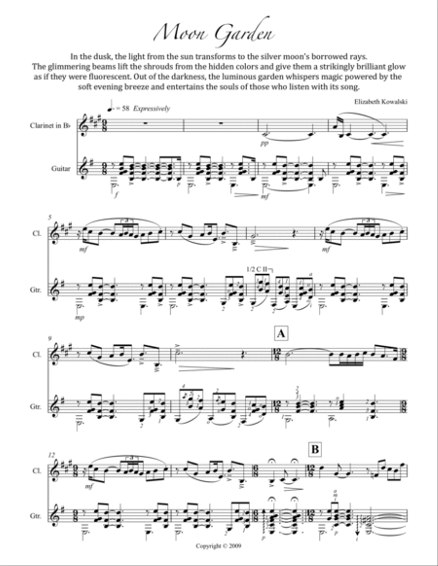 Moon Garden Clarinet scores gallery preview page 2