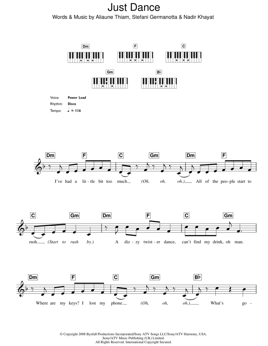 Just Dance Piano scores gallery preview page 1