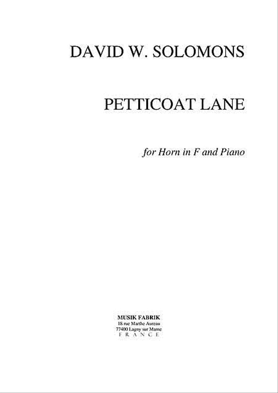 Petticoat Lane Piano scores gallery preview page 1