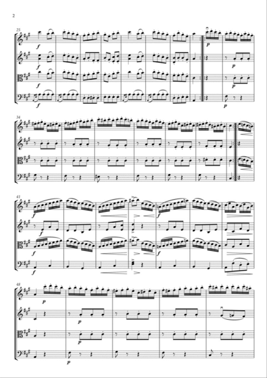 Rondo Alla Turca String Quartet scores gallery preview page 2