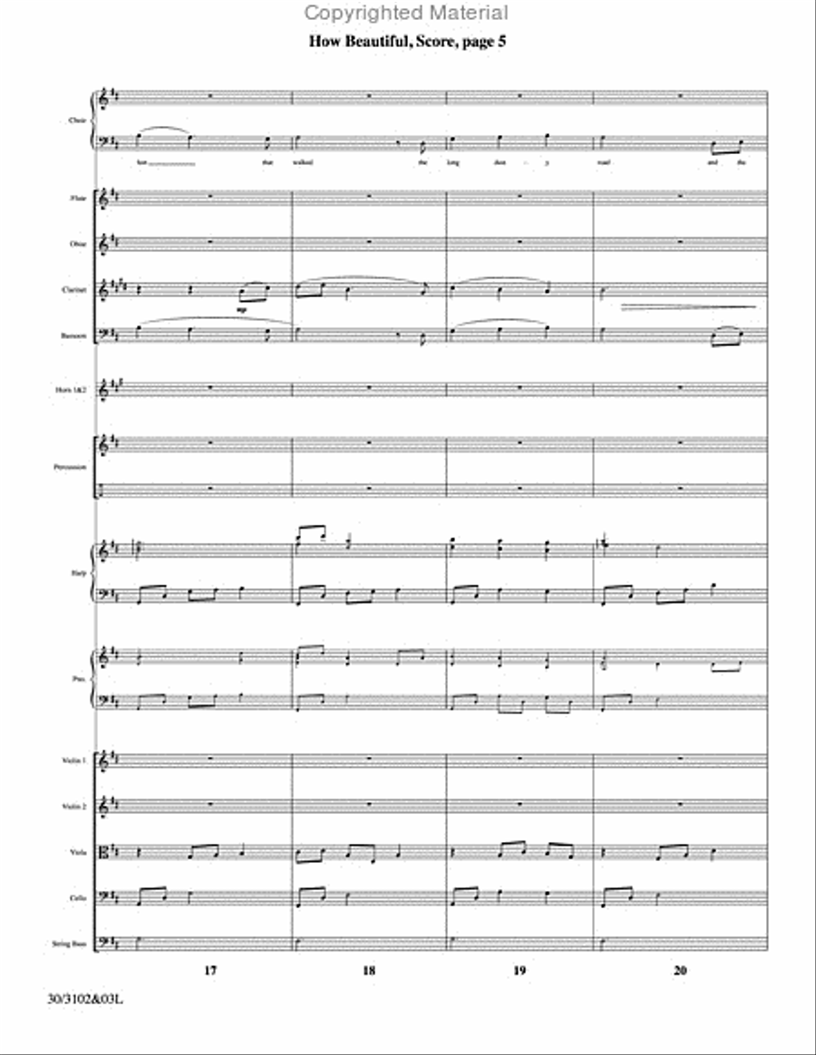 How Beautiful - Orchestral Score and Parts Choir scores gallery preview page 6