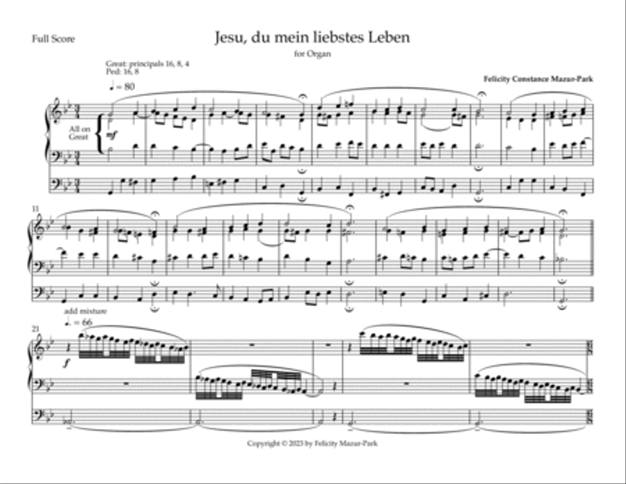 Jesu, du mein liebstes Leben Chamber Music scores gallery preview page 5